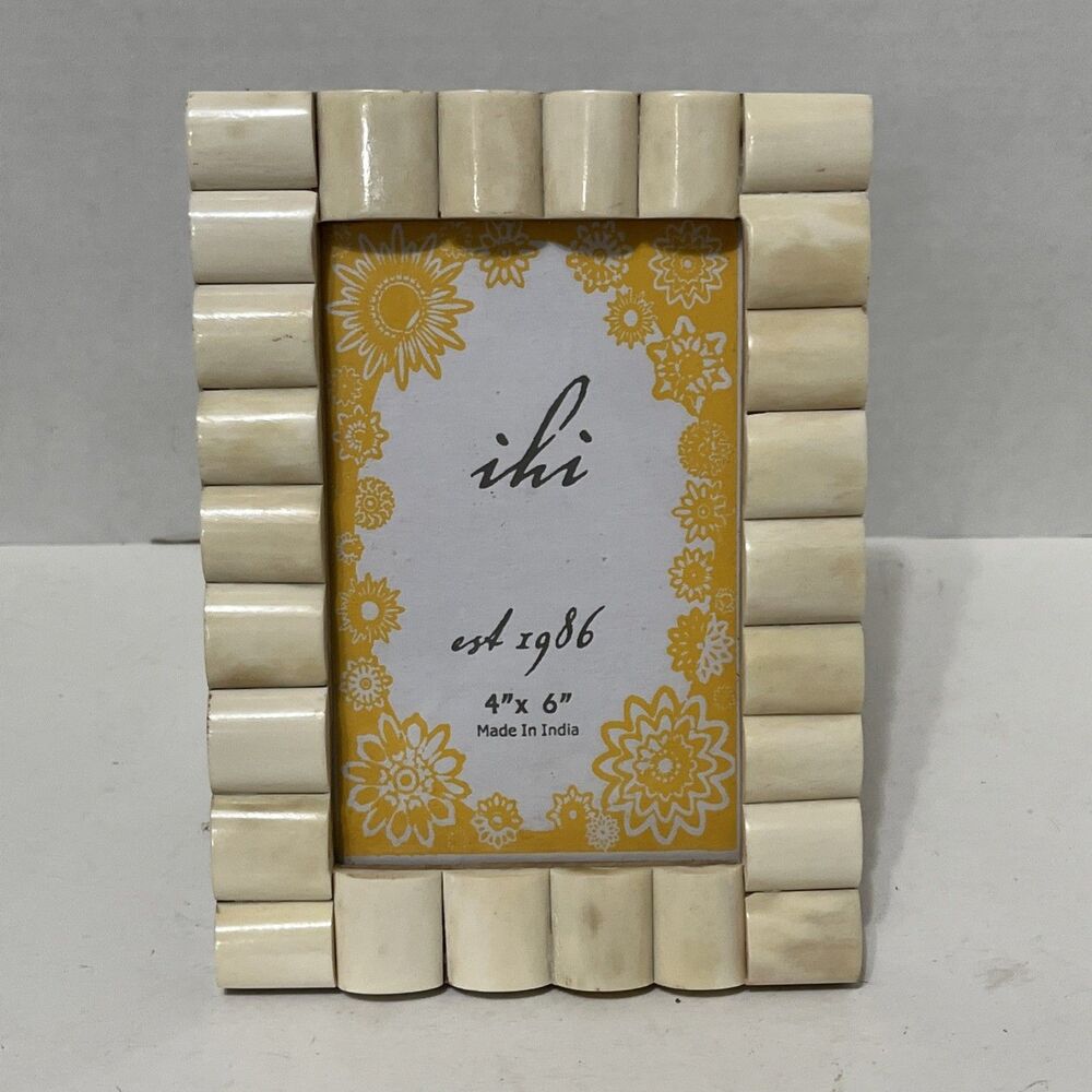 Beautiful Ihi Picture Frame White Tile And Wood Boho Chic 4x6 Minimalist